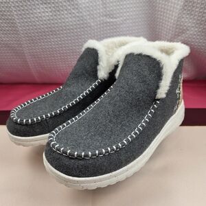 HEYDUDE Women's Denny Wool Faux Shearling Boot